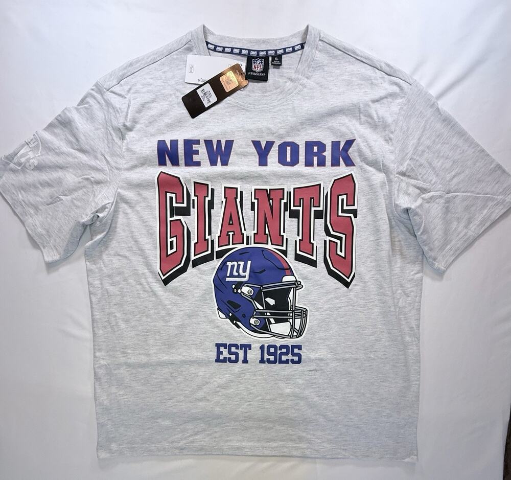 Official NFL New York Giants Gray T-Shirt Shirt Size XL